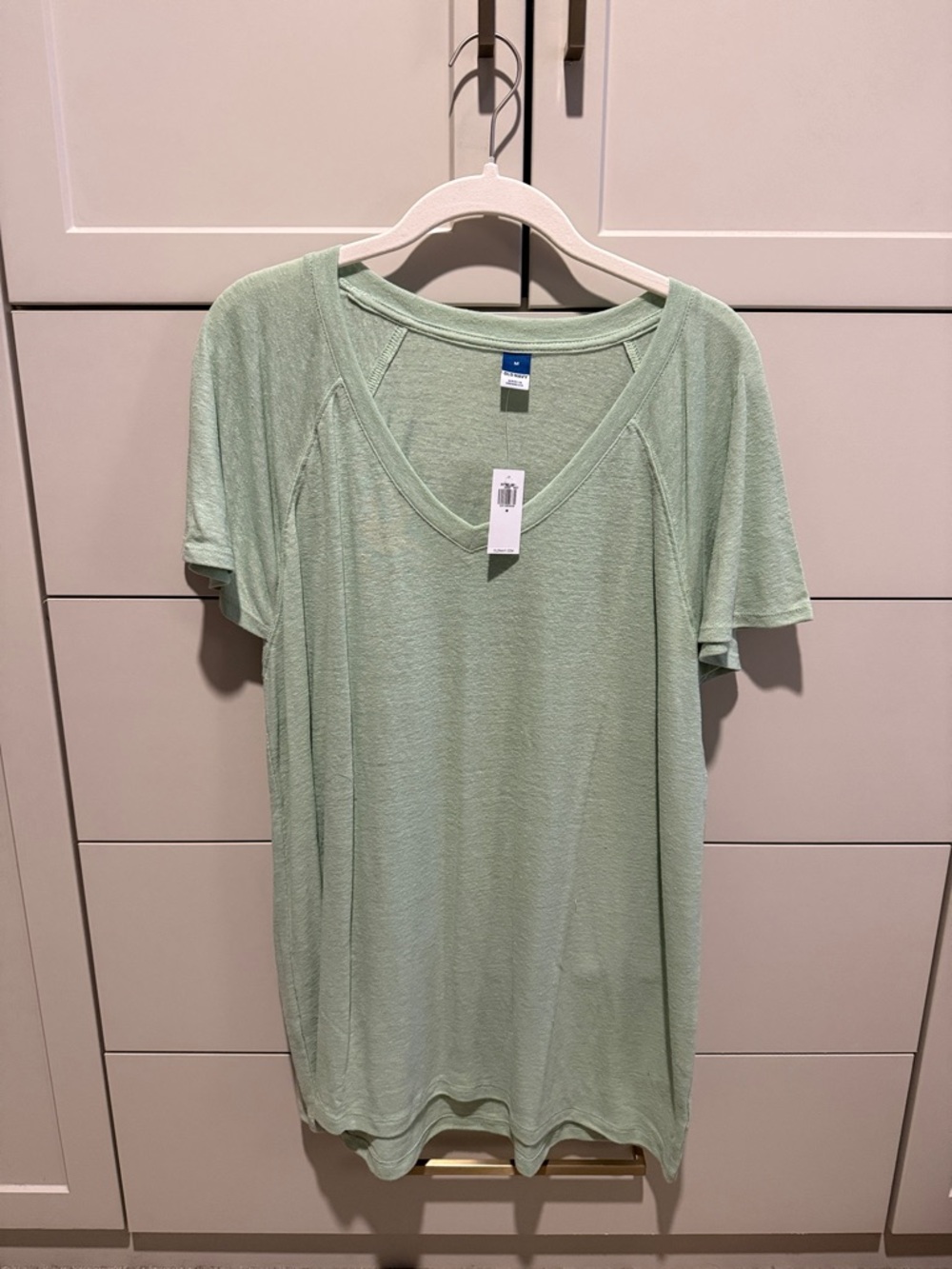 Old Navy Light Mint V-Neck Short Sleeve Tee